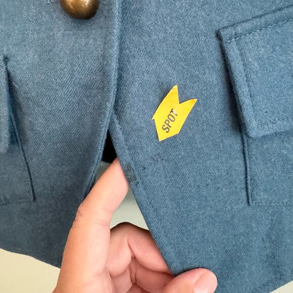 Yumi Mazao Jacket Womens 38 M Wool Career Military Business 2 Button Blazer Blue - Picture 8 of 10